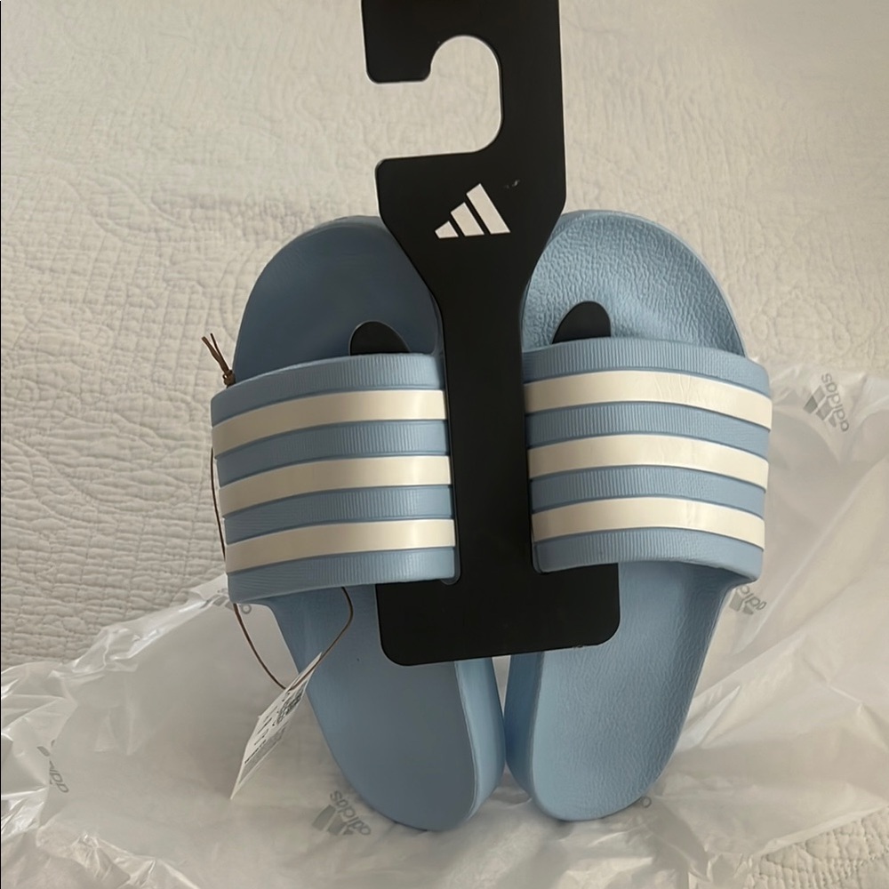Adidas Light Blue Slides
